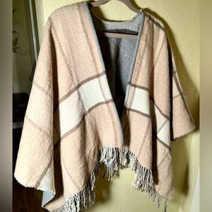 Soft and cozy plaid poncho
